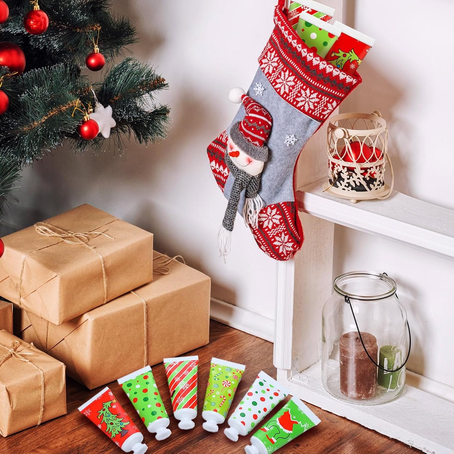 36 Pcs Christmas Hand Cream Gift Set - Travel Size Red & Green Mini Moisturizers for Stocking Stuffers & Holiday Favors