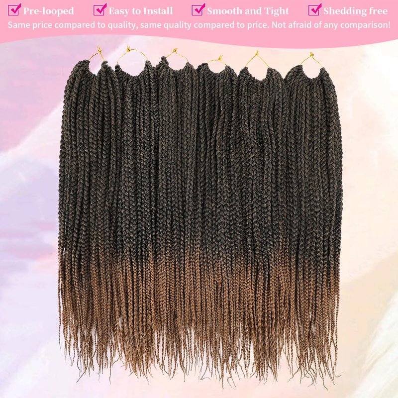 Crochet Box Braids 6 Packs 144 Strands 22 Inch Goddess Box Braids Crochet Hair Pre looped Crochet Hair Crochet Braids for Black Women Braiding Hair (1B)