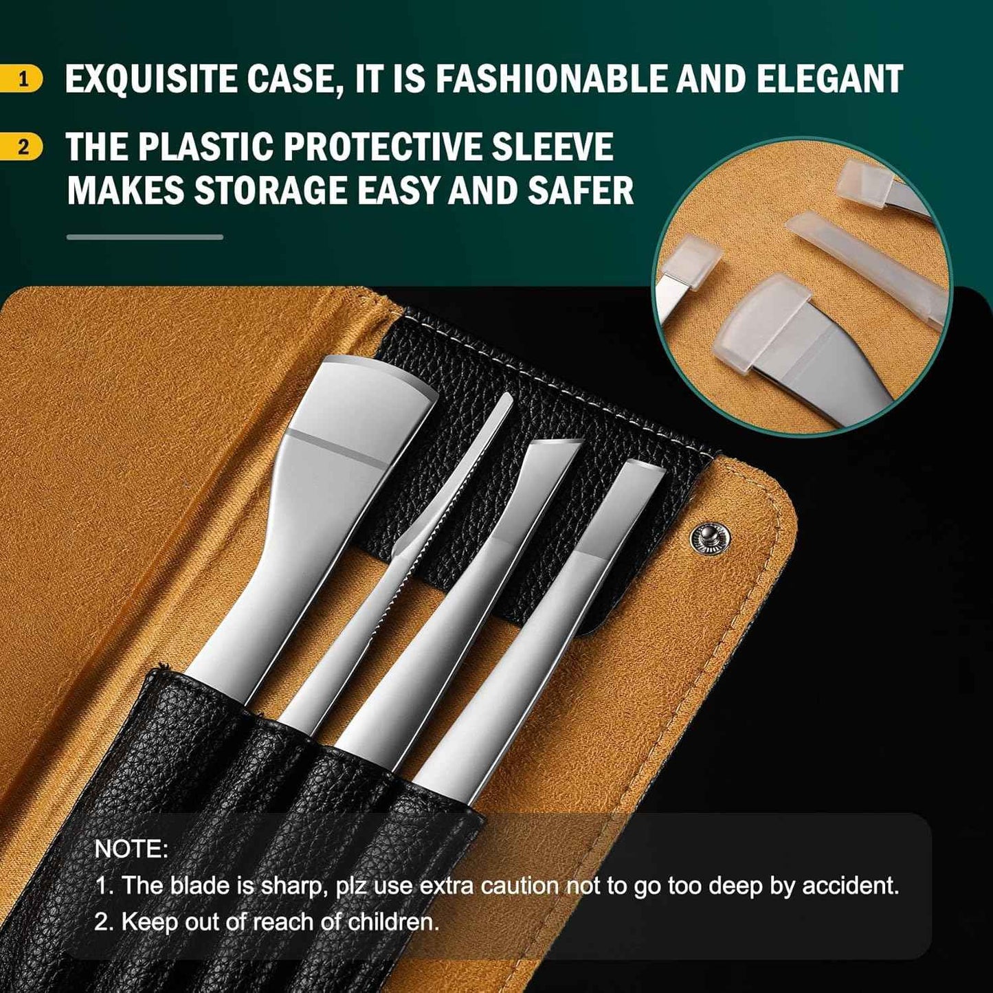 Professional 4PCS Pedicure Knife Set - Stainless Steel Ingrown Toenail & Callus Remover