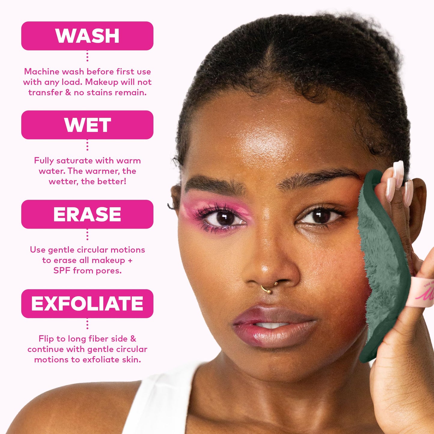 The Original MakeUp Eraser 7-Day Set, Erase All Makeup with Just Water, Including Waterproof Mascara, Eyeliner, Foundation, Lipstick, Sunscreen, and More! Eat Your Greens Neutrals, 7ct.
