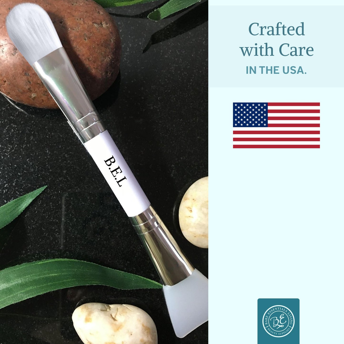 Bare Essentials Living - Clay Face Mask Brush (10 Pack, White) Dual Soft Silicone Face Mask Applicator Brush Tool, Great Facial Essentials, Moisturizer Applicator & Skincare Brush for Facials