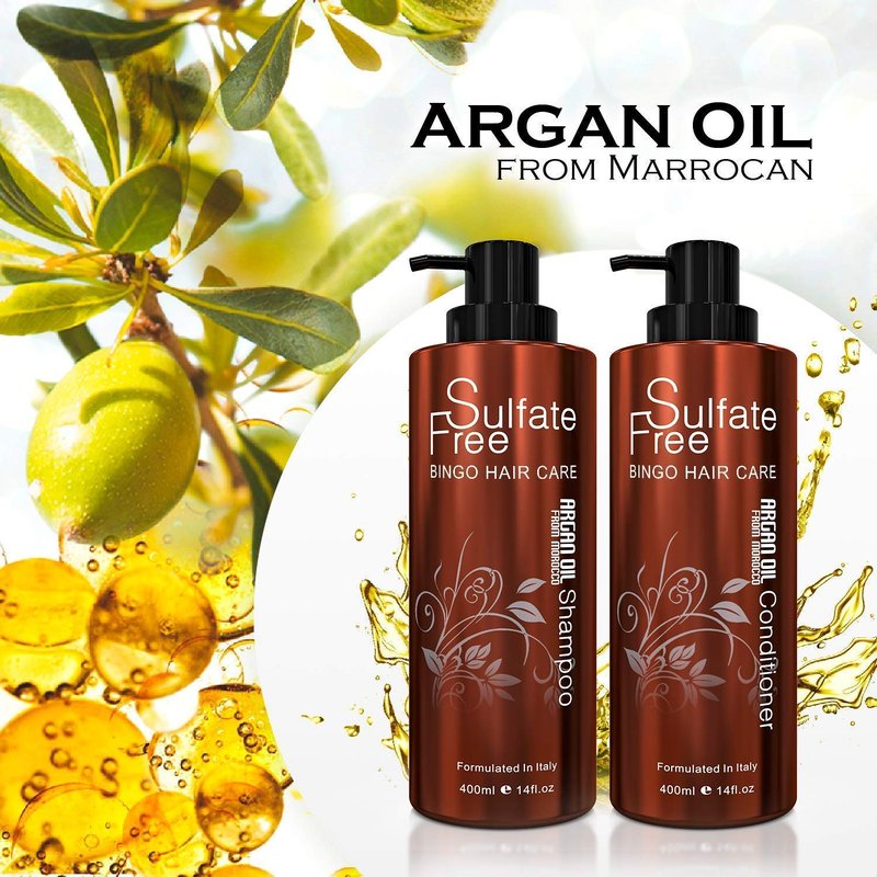 Moroccan Argan Oil Shampoo & Conditioner Set - Nourishing Hair Care | 12 oz Each