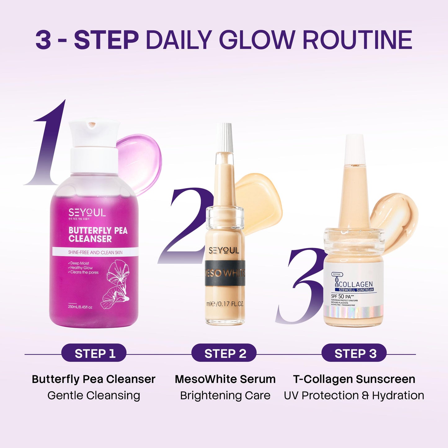 T-Collagen Sunscreen Serum SPF50+ – Lightweight UV Defense, No White Cast, Collagen + Stem-Cell Complex – For Sensitive Skin (4 Bottles)