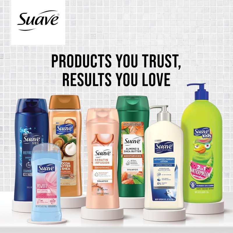 Suave Moisturizing Body Wash Women, Coconut Kiss with Vitamin E and Aloe Extracts, No Parabens, No Phthalates, 18 Oz (Pack of 6)