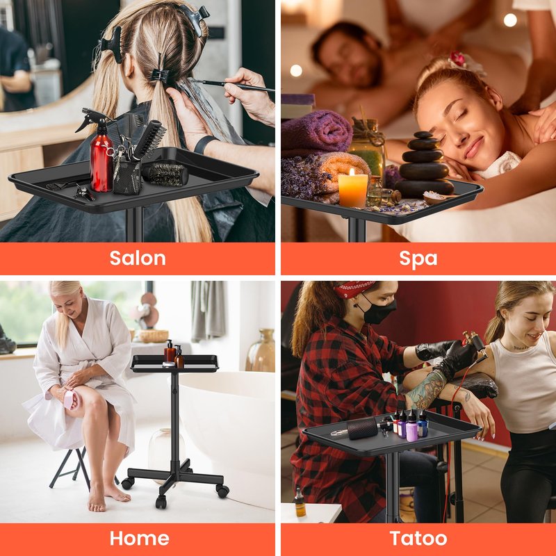 TASALON Salon Tray on Wheels: Premium, Adjustable Height