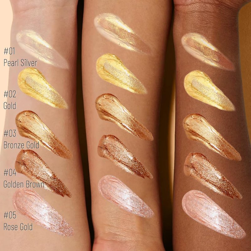 UCANBE Body Shimmer Oil - Moisturizing Glitter Illuminator for Glowing Skin | 100ml Bronze Gold