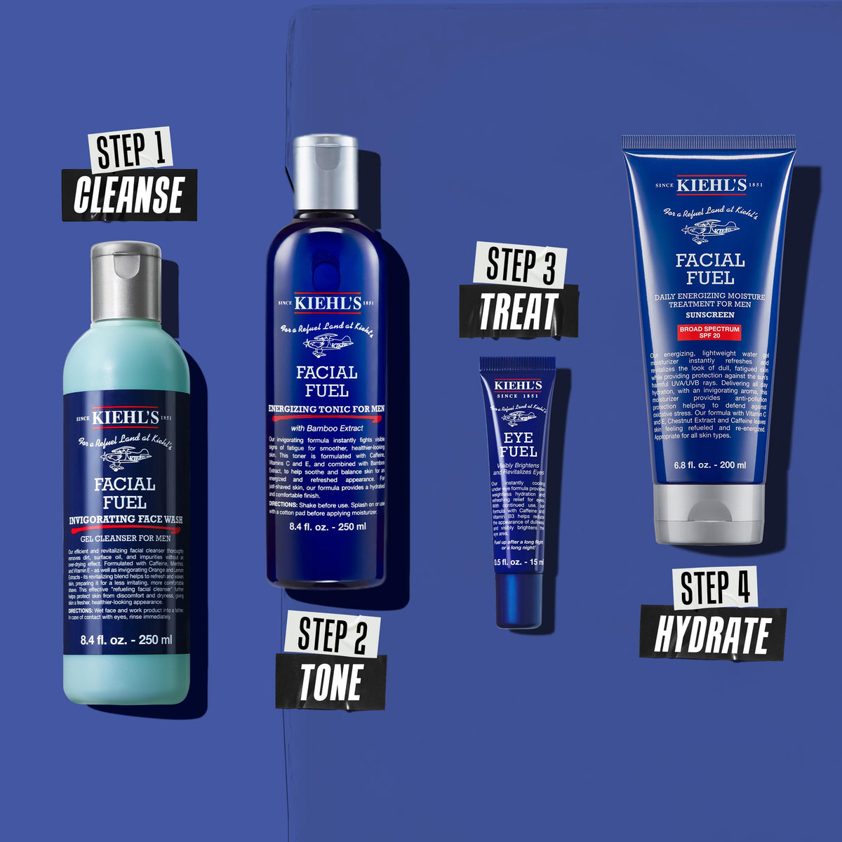 Kiehl's Facial Fuel SPF 20 Moisturizer for Men, Moisturizing Face Sunscreen, Daily Non-Greasy Hydrating Lotion with Broad Spectrum SPF, With Caffeine & Vitamin C, Oil-Free, For All Skin Types