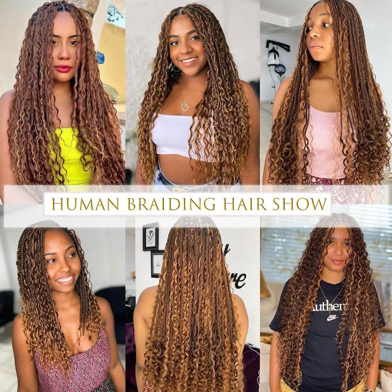 Chocolate Brown Human Braiding Hair - Deep Wave 22 Inch | 100g Curly Extensions for Boho Braids