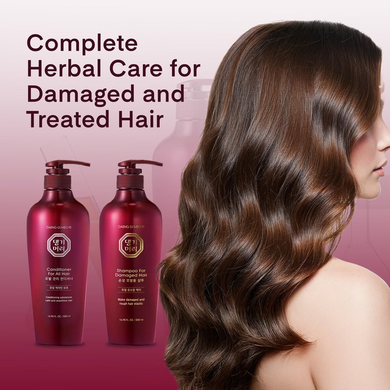 Daeng Gi Meo Ri - Shampoo & Conditioner Set for Damaged hair, Add Nutrition and Shine for Healthy and Energetic Hair, Reducing Dandruff, Nourishing and Promoting Hair Growth, 16.9 FL. OZ/ 500ml