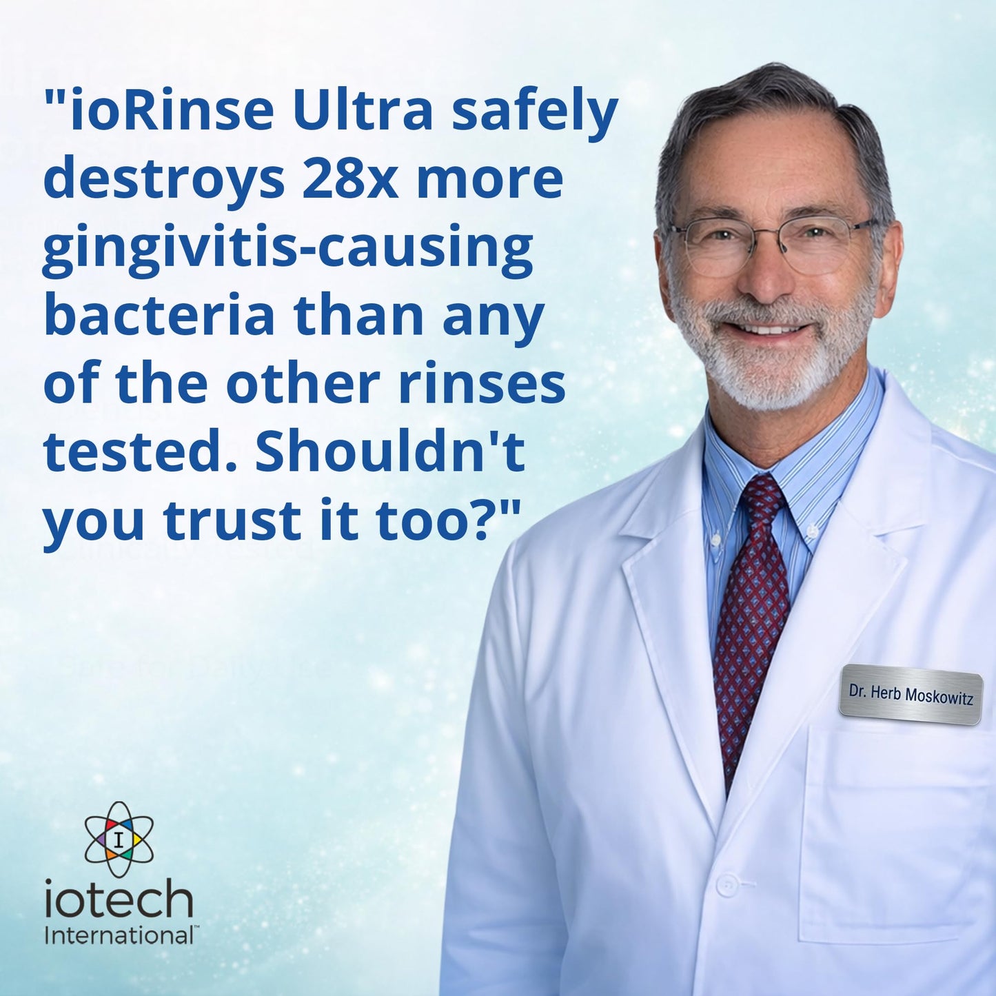 ioRinse Ultra Periodontal Rinse & Gum Mouthwash, Alcohol Free Mouth Rinse for Gum Disease, Fights Gingivitis, Plaque & Bad Breath, Bleeding Gums mouthwash with Molecular Iodine & Xylitol, 1L