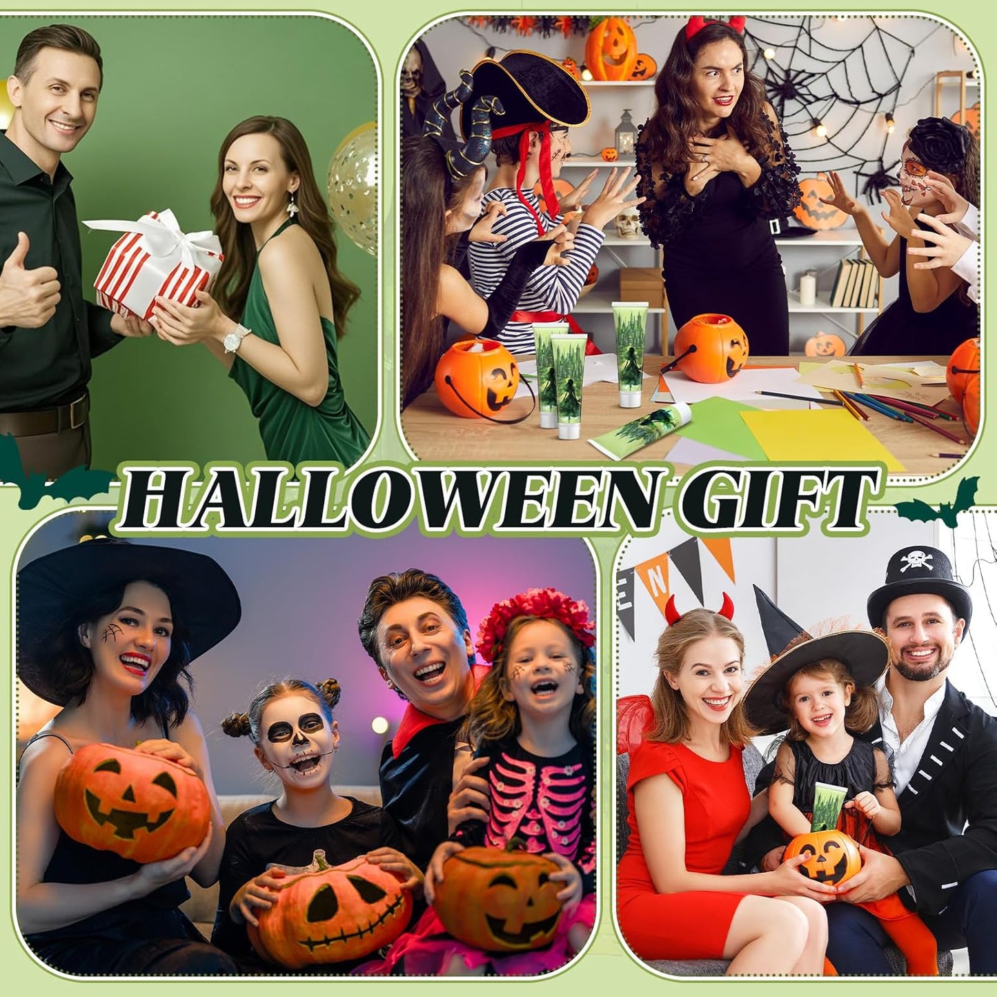 12 Pcs Witch Hand Creams - Pink & Green Halloween Lotions for Party Favors & Decorations