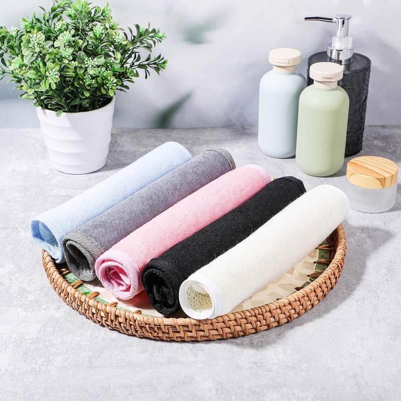 Molain 20 Pcs Exfoliating Washcloths, Double Sided Wash Cloths for Showering, Exfoliating body scrubber, Exfoliating Shower Towel for Women and Men