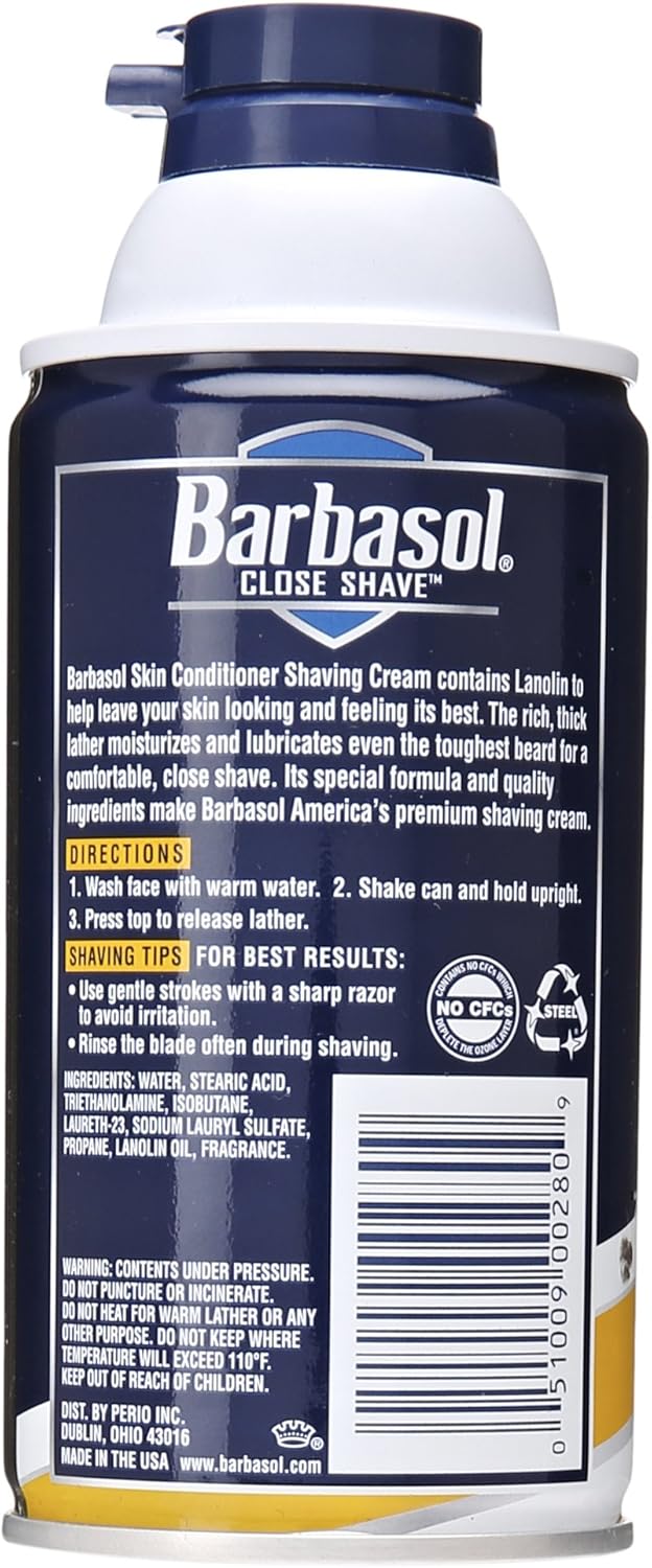 Barbasol Shaving Cream for Men - Thick & Rich Skin Conditioner | 10 Ounce