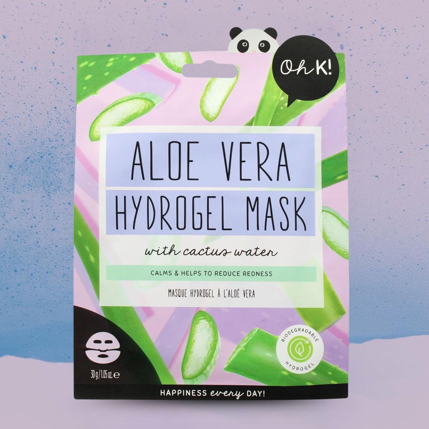 Oh K! Hydrogel Mask - Aloe Vera - Moisturizing Face Mask Sheet - Hydrating Face Sheets - Rich in Aloe Vera and Cactus Water - Korean Skincare - 1 Pc (Pack of 3)