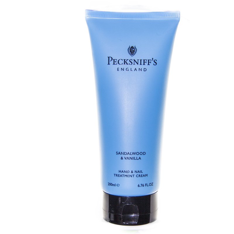 Pecksniff's Luxury Hand Cream – Moisturizing Skincare for Women & Men, Made in England, Sandalwood & Vanilla, 200ml
