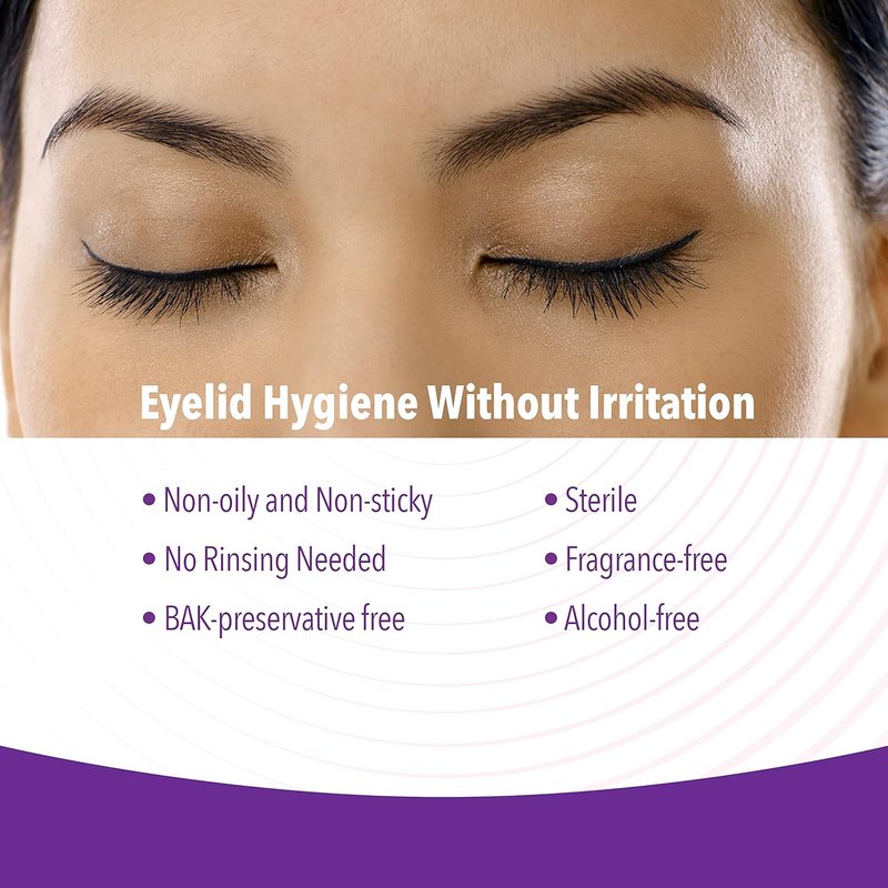 Eyelid Cleansing Bundle - 20 Sterile Wipes & 3.3 Fl Oz BAK-Free Micellar Cleanser