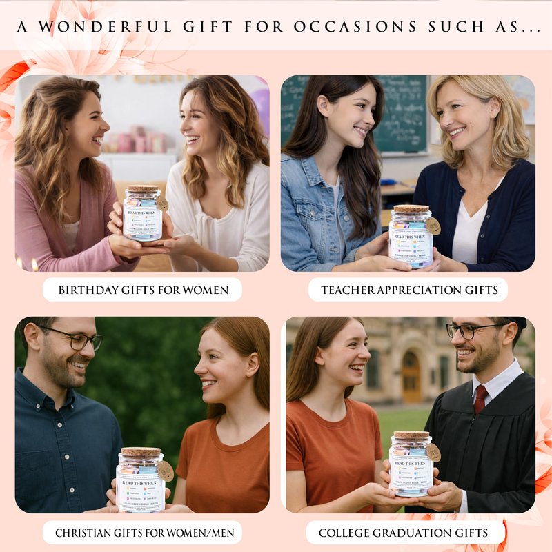 Read This When Bible Verses Jar – Birthday Gifts for Women, Christian Gifts for Women, Graduations Gift for Her, Fathers Day Gift