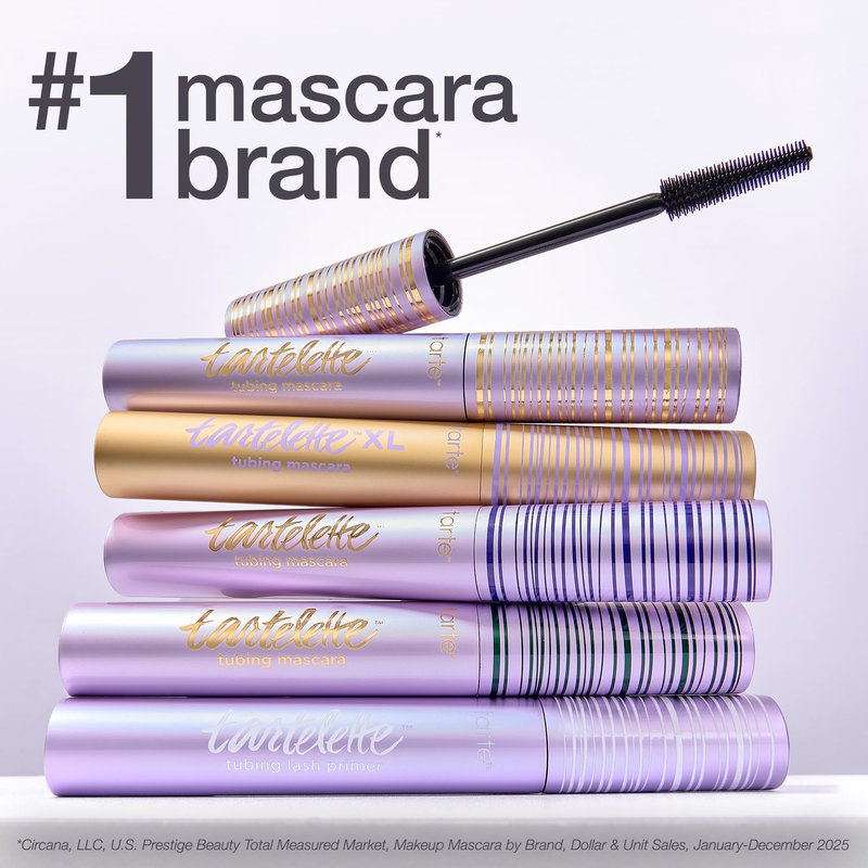 tarte tartelette XL tubing mascara – Lash Extensions in a Tube with Peptide, Extra-Bold Buildable Length & Volume, Smudge-Proof Longwear, Easy-to-Remove, Vegan & Cruelty-Free, full size, black