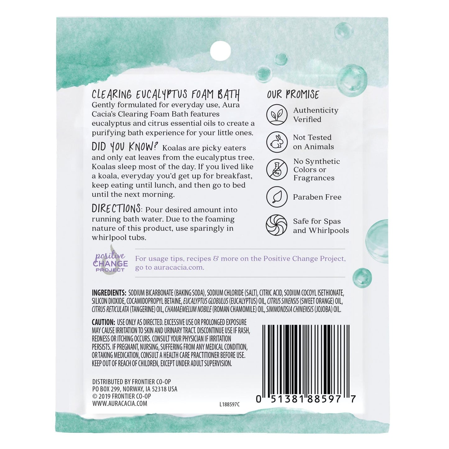 Aura Cacia Foam Bath for Kids, 2.5 Oz (Pack of 6) - Eucalyptus and Citrus Essential Oils, Gentle Cleansing Bubble Bath for Kids, Paraben-Free
