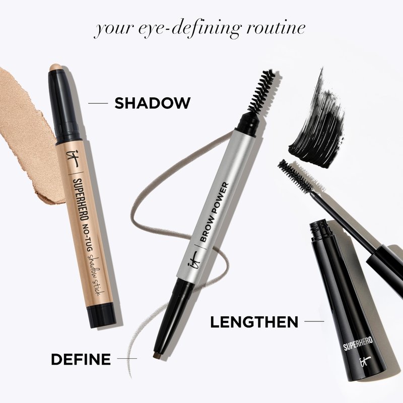 IT Cosmetics Brow Power Universal Taupe Brown Eyebrow Pencil (Taupe) -Long-Lasting, Budge-Proof, Nourishing Biotin & Antioxidants, Easy to Apply Natural Brow Makeup, Built-in Spoolie