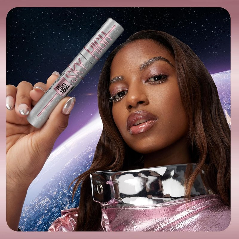 Maybelline Lash Sensational Sky High Glitter Mascara and Tattoo Studio Eyeliner Bundle, Includes 1 Mascara in Space Diamond and 1 Gel Eyeliner in Stardust Chrome for Glitter Eye Makeup