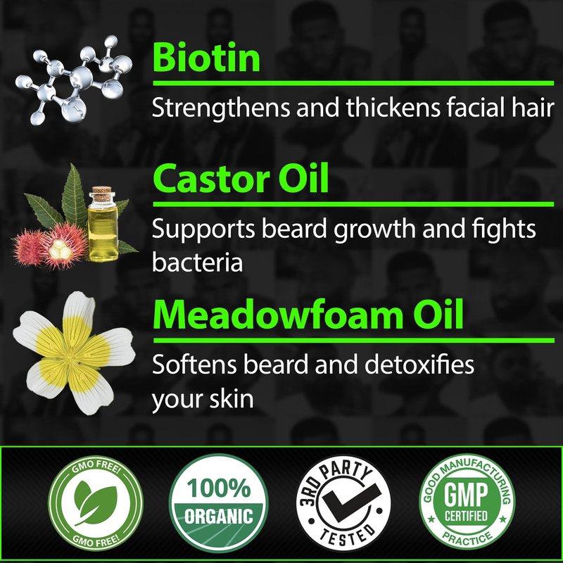 Beard Growth Kit w/ 100% Lifetime Replacement First Cut Boar Bristle Brush/Beard Brush for Men + 2X THICKENING Biotin Mustache Wax, Conditioner, and Softener - Formulated in America