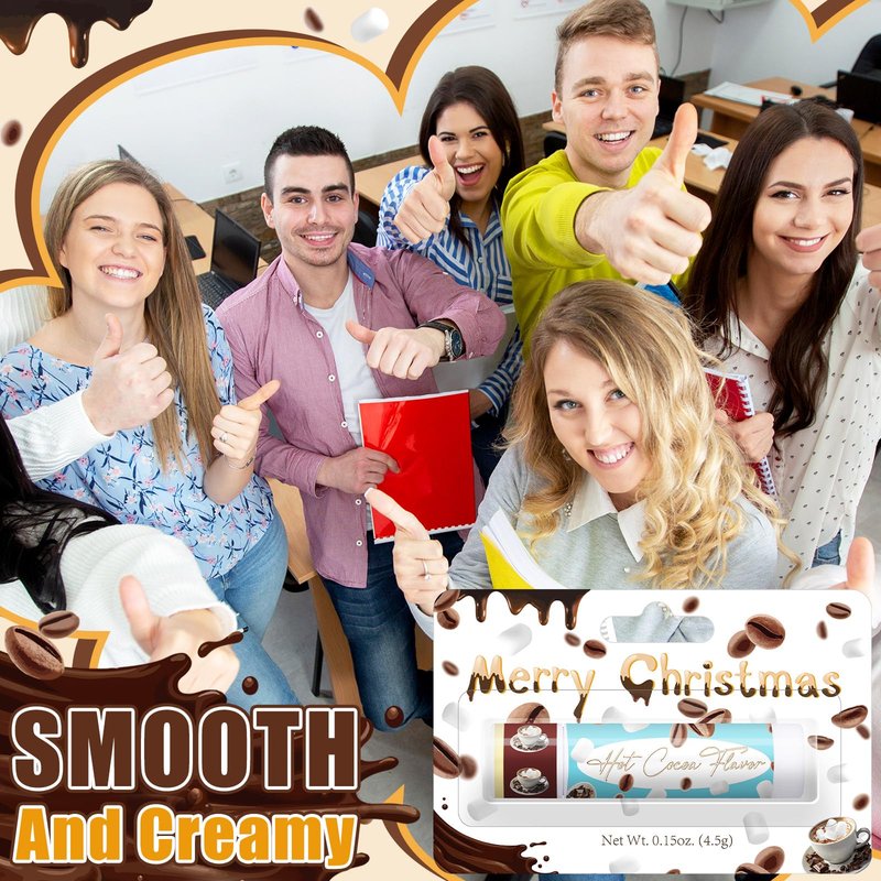 Sacubee 75 Pcs Christmas Lip Balms Bulk Peppermint Candy Flavor Lip Balm Holiday Gingerbread Hot Cocoa Cookie Cinnamon Flavor Christmas Party Gifts Stocking Stuffers for Women Employee Coworkers