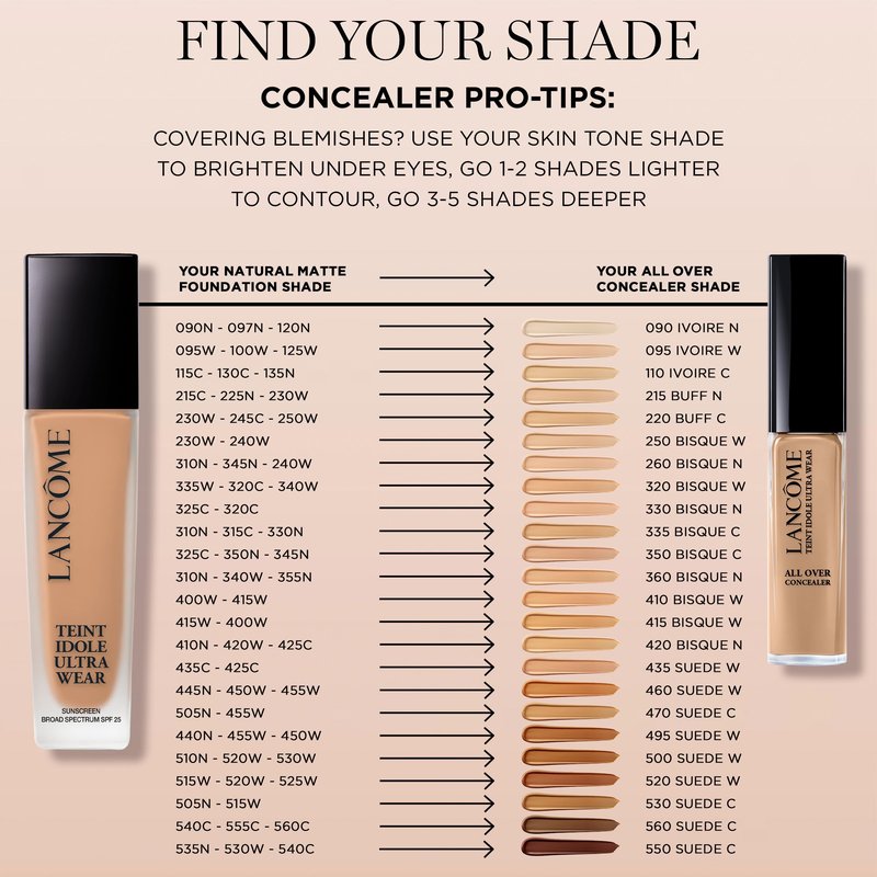 Lancôme Teint Idole Ultra Wear Natural Matte Foundation- Longwear, Medium-Full Coverage, Natural Finish, Waterproof & Hydrating - 305N (Medium Skin with Neutral/Peachy Undertones), 1 Fl Oz