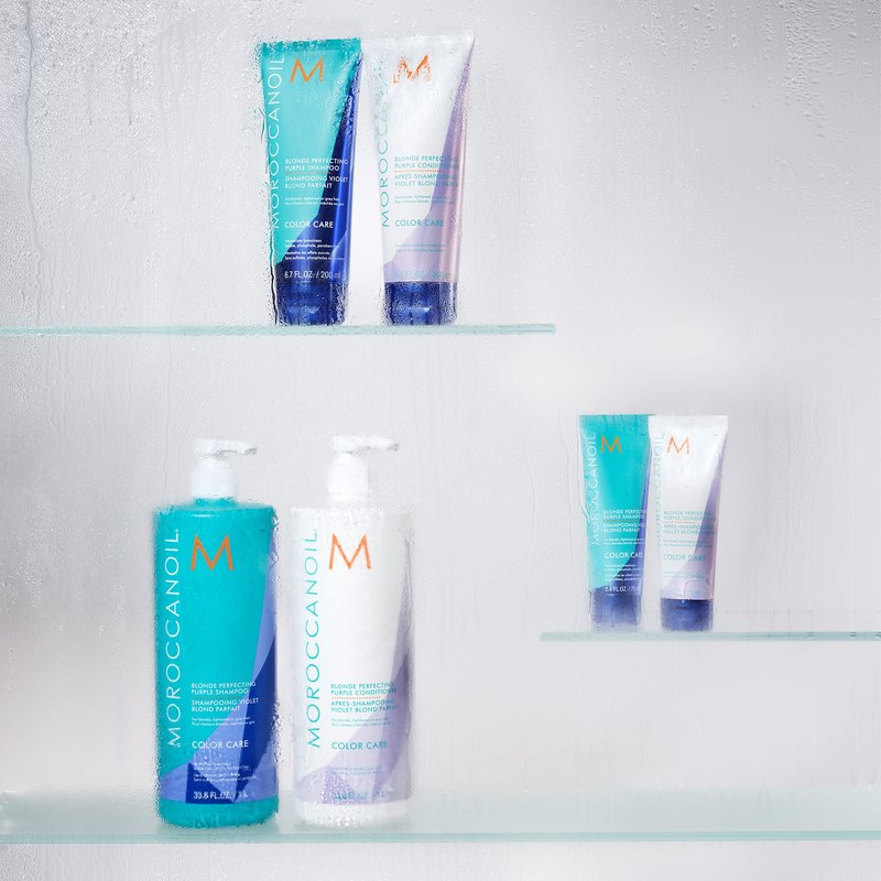 Moroccanoil Blonde Perfecting Purple Shampoo and Conditioner, 8.5 Fl. Oz.