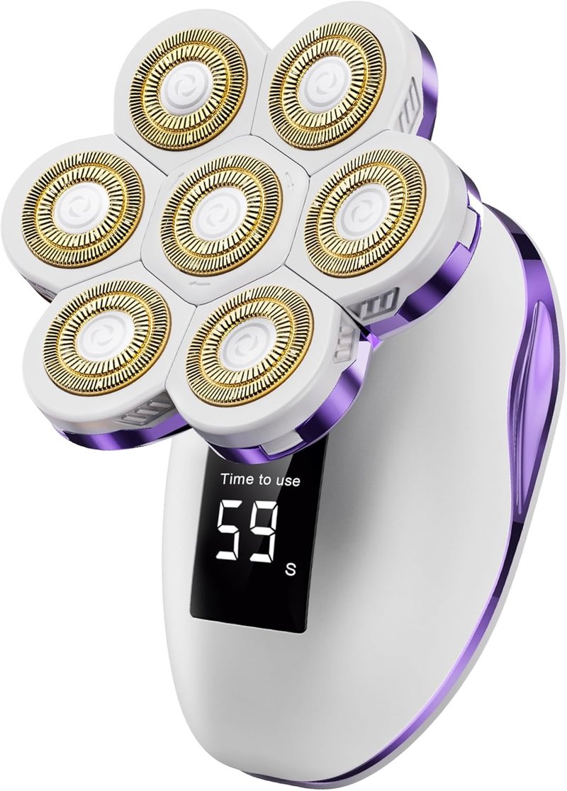 Electric Shaver for Women - 7D Waterproof Rechargeable Rotating Leg & Hand Hair Remover | Wet & Dry Use (Purple)