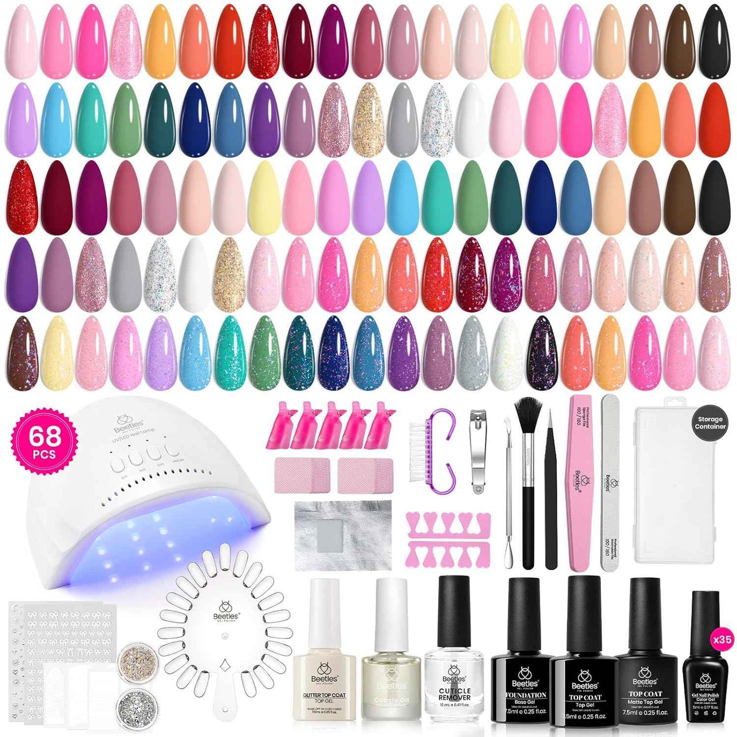 Beetles Nail Art Brush Set - Gel Polish Painting Tools & Dotting Pens for Creative Nail Designs