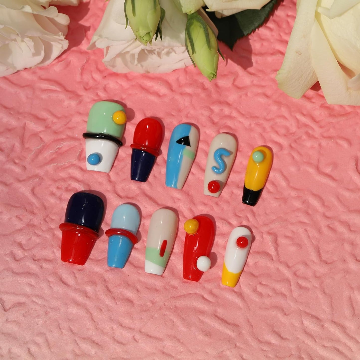 Avocado Press-On Nails - Handcrafted Fruit Design Manicure Set for Women (XS)
