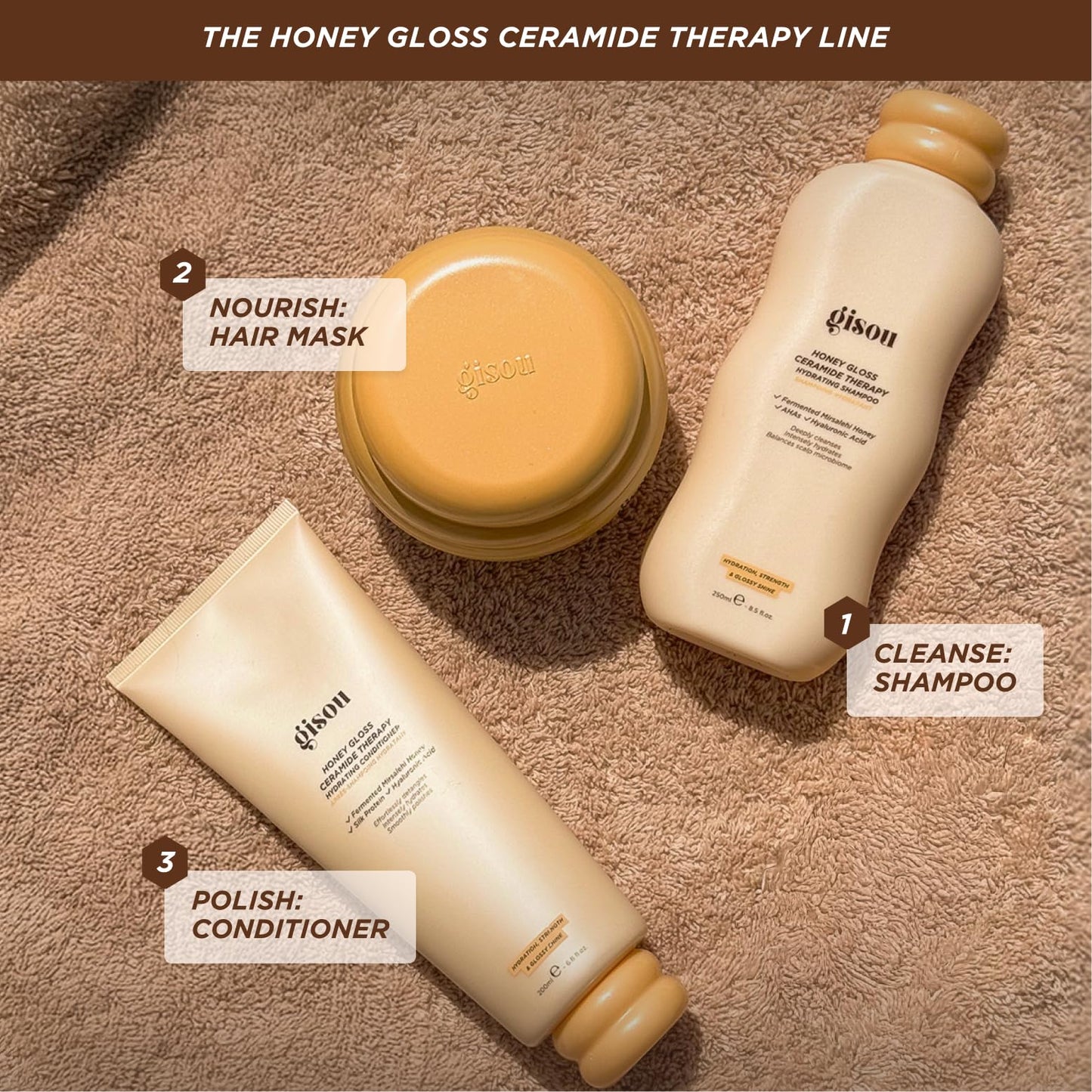 Gisou Honey Gloss Ceramide Therapy Hydrating Shampoo (8.5 fl.oz)