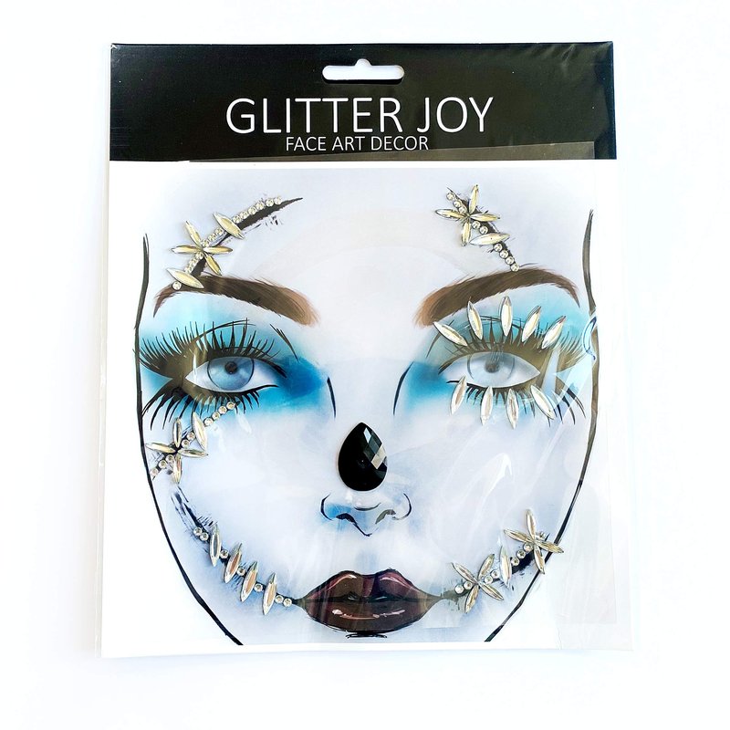 Day of the Dead Face Jewels Tattoo, Jack-O-Lantern Temporary Face Tattoos, Rhinestone Face Jewels Tattoo Stickers for Men Women Kids Halloween Festival Rave Party Cosplay Makeup
