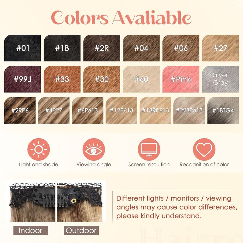 Remy Human Hair Clip-In Extensions - 6PCS Short Hairpieces | 14 Inch #2R Dark Brown, 36g