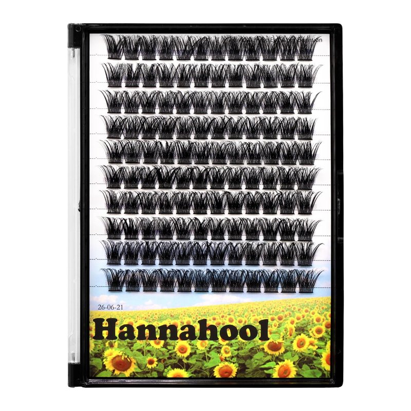 Hannahool Handmade D Curl 10-20mm to Choose 120Pcs Natural long Individual Thick Base Cluster Eyelashes Dramatic Look DIY Volume Eye Lashes Extensions (12mm)