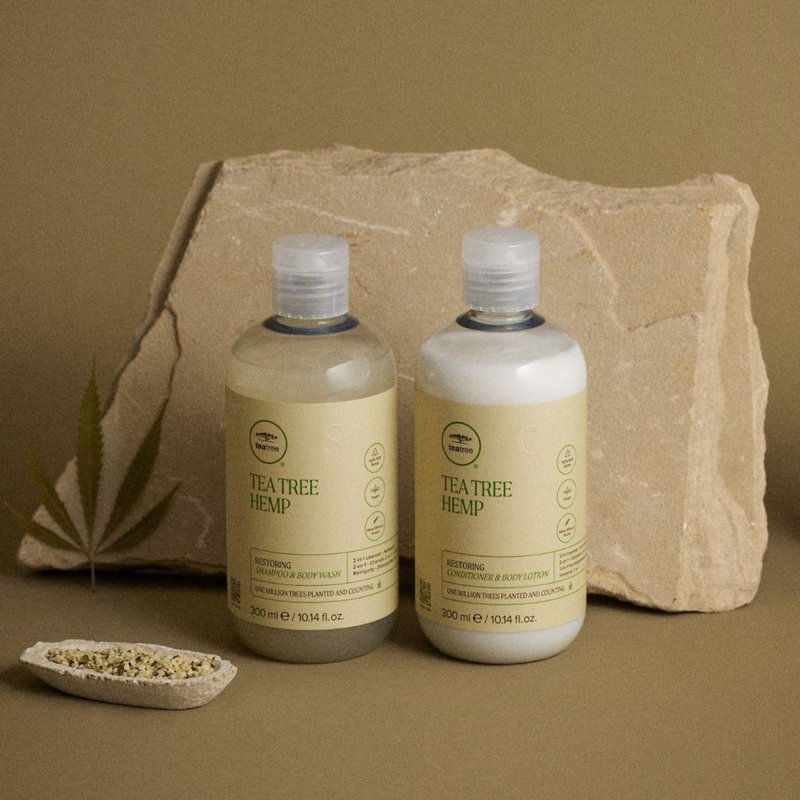 Tea Tree Hemp Restoring Conditioner & Body Lotion, 2-in-1 Hydration, For All Hair Types, 10.14 fl. oz.