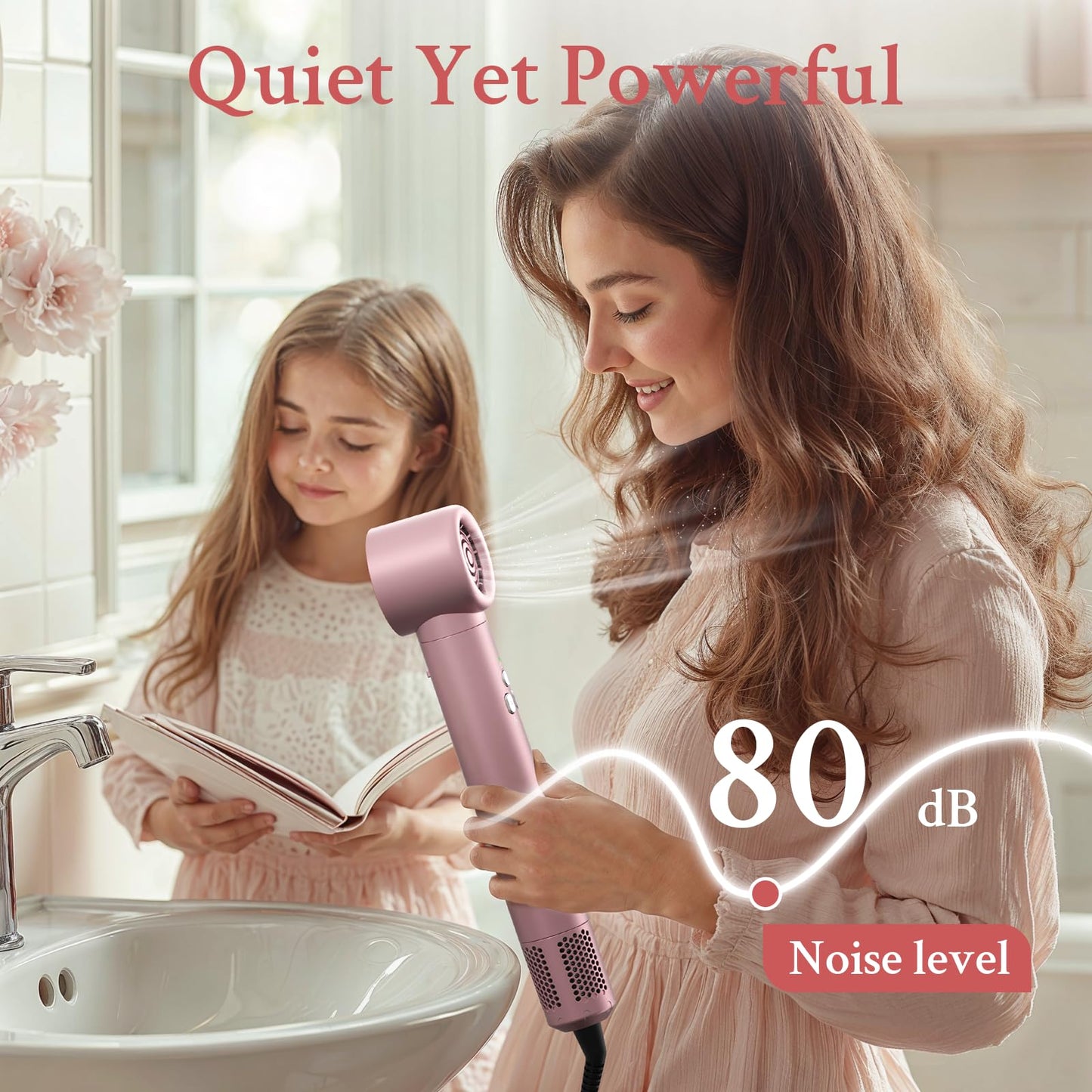 Hair Dryer Brush, Jolitoi 110000 RPM High-Speed Blow Dryer for Fast Drying, Negative Ionic Blow Dryer Brush Anti-frizz, Hot Air Brush Hair Styler for Volumizing, Straightening(Champagne Gold)