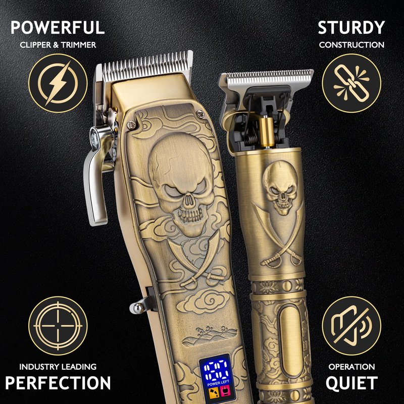 Audoc Professional Cordless Hair Clippers for Men Pro Li Outliners Trimmer Low Noise Hair Trimmer for Men Quiet Metal Housing Hair Cutting Kit for Home Barber Kid Father