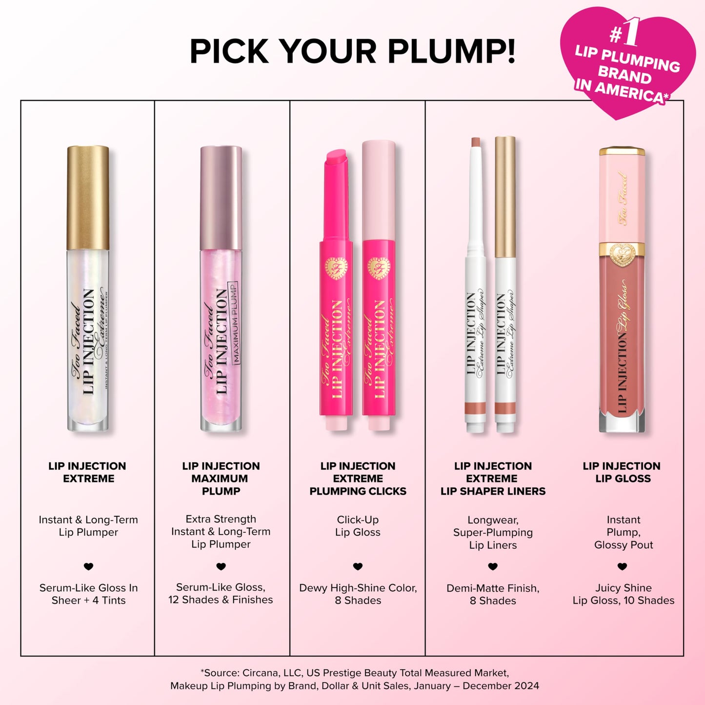 Too Faced Lip Injection Power Plumping Lip Gloss | Hydrating, High-Shine Gloss | Vitamins A + E | 0.22 Fl Oz, Glossy & Bossy