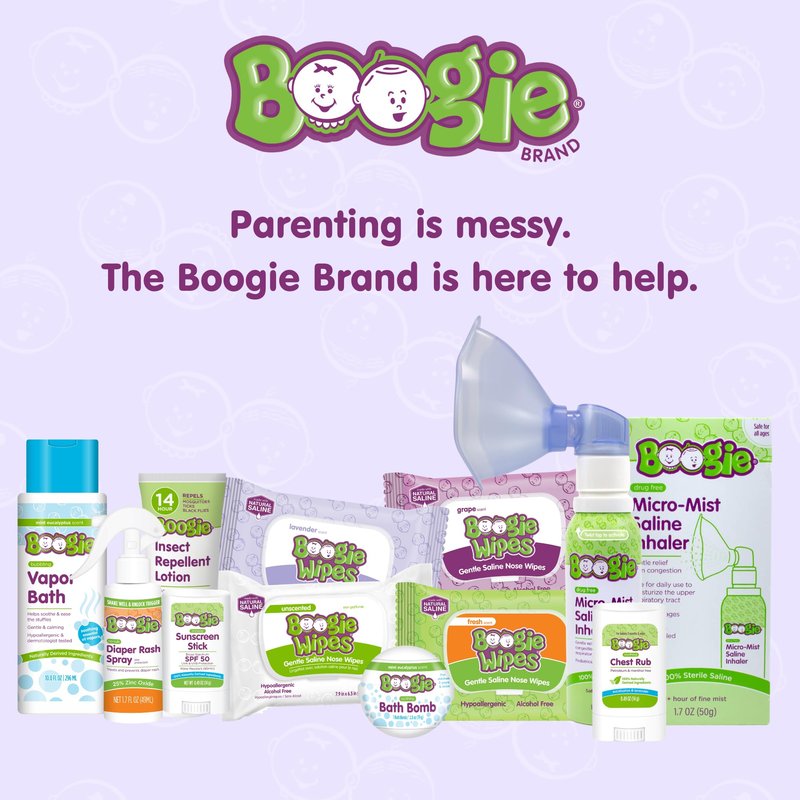 Boogie Baby Saline Nasal Spray and Drops, Allergy Relief, Nasal Spray Decongestant, FSA/HSA Eligible, Made with Natural Saline, 1 Ounce (Pack of 2)
