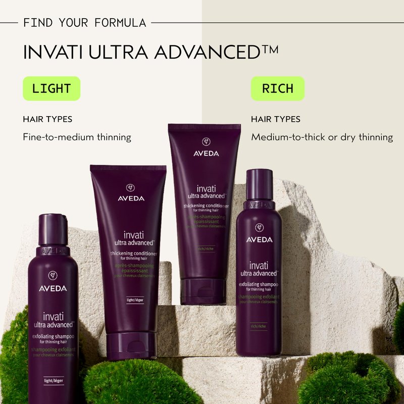 Aveda Invati Ultra Advanced Thickening Conditioner Light | Step 2 of 4 | Reduces Hair Loss by 77% | for Fine to Medium Thinning Hair Types | Normal to Oily Scalp | 96% Naturally Derived*, 1.3 Fl Oz