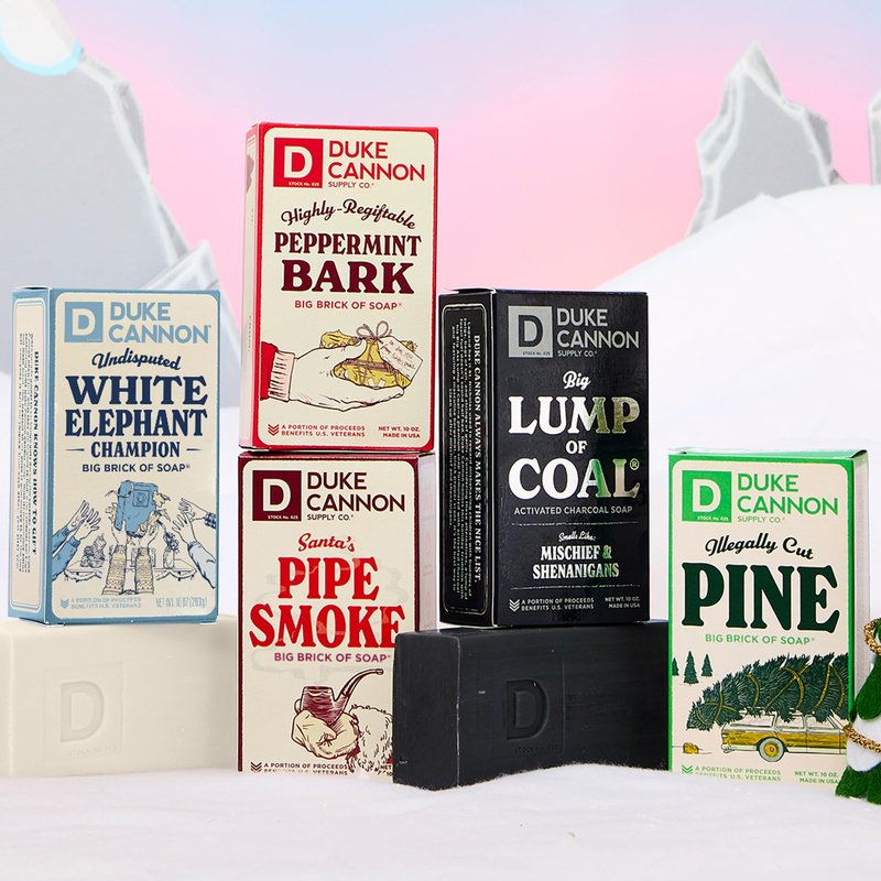 Duke Cannon Supply Co. White Elephant Bar Soap - 10oz Large Soap Brick with Citrus Musk Scent - Holiday Gag Gift, Funny White Elephant Gift Idea 4 Pack