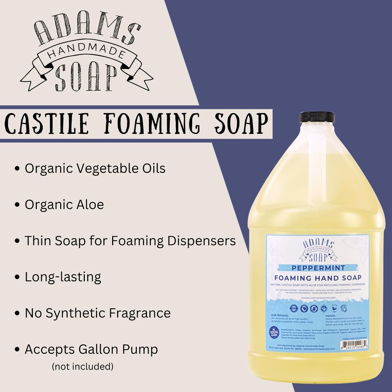 Adams Handmade Soap Liquid Foaming Soap 1 Gal - Peppermint