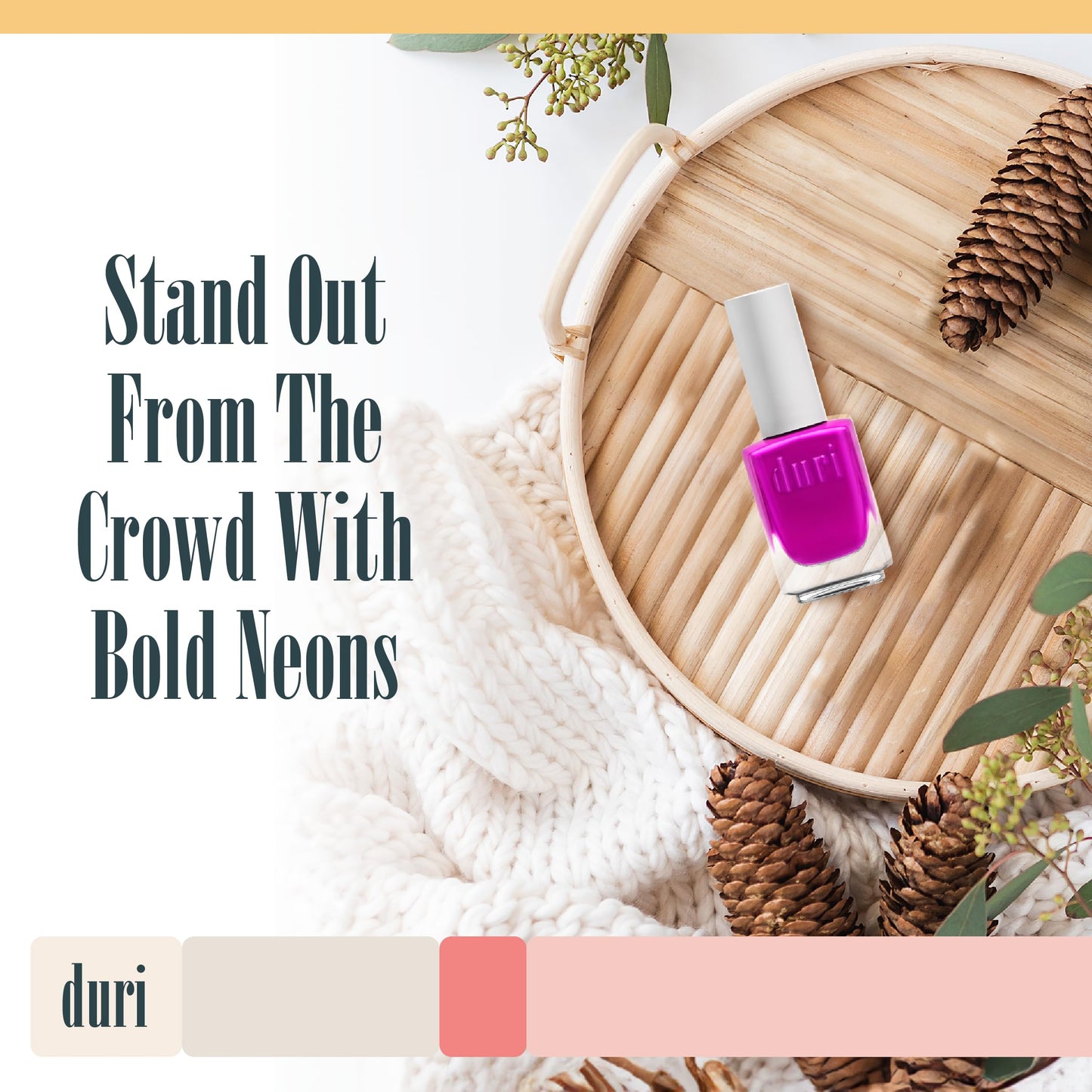 duri Nail Polish – Neon & Semi-Matte Collection, Bold Bright Colors, 0.45 Fl Oz