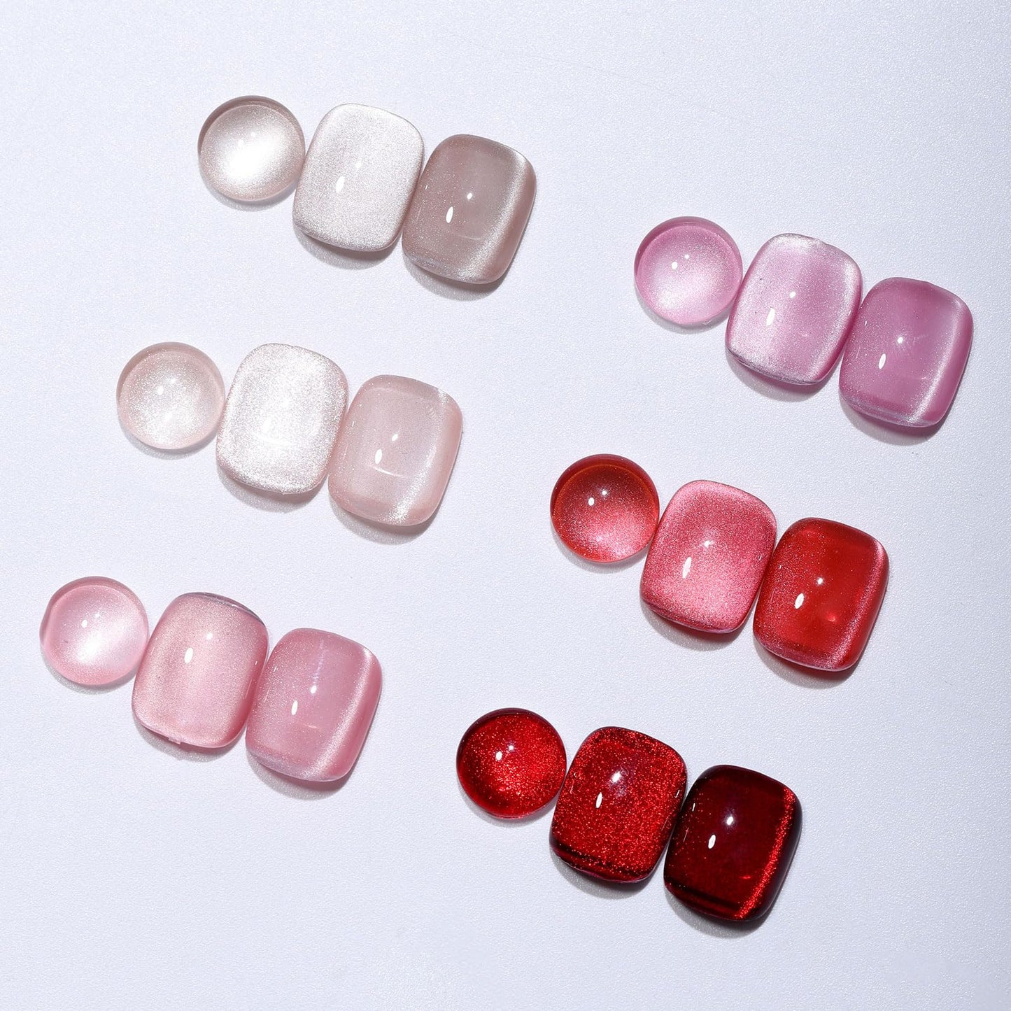 GELLAKTIK Glitter Cat Eye Gel Nail Polish Set 6 Colors 12ML w/Magnet Stick