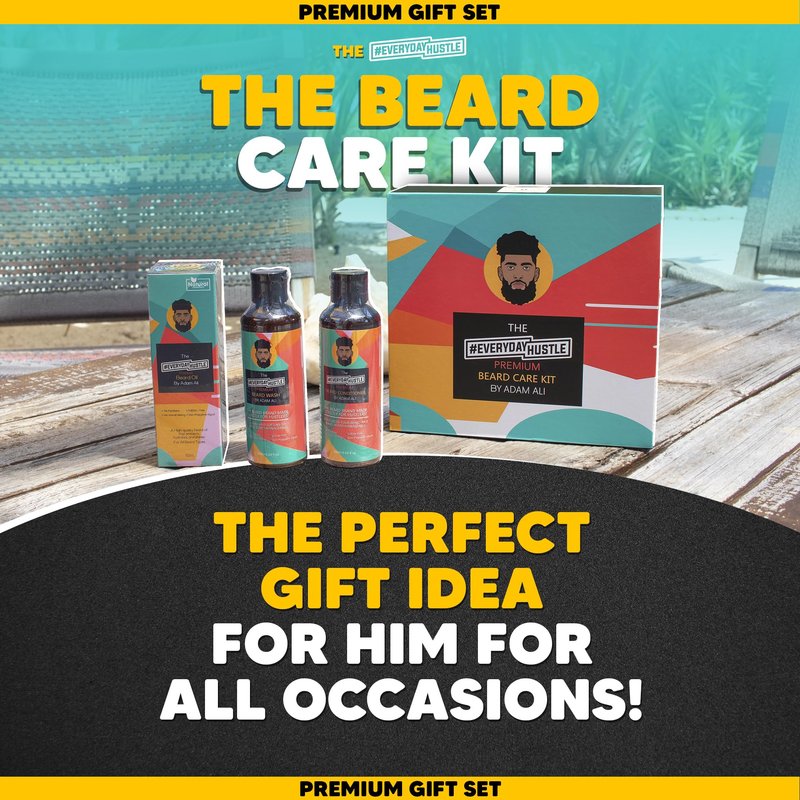 #EverydayHustle Premium Beard Care Kit for Men - With Shampoo, Conditioner & Spray Beard Oil - The Ultimate Beard Kit for Beard Moisture, Softening, Detangling, Grooming - 3-in-1 Pack
