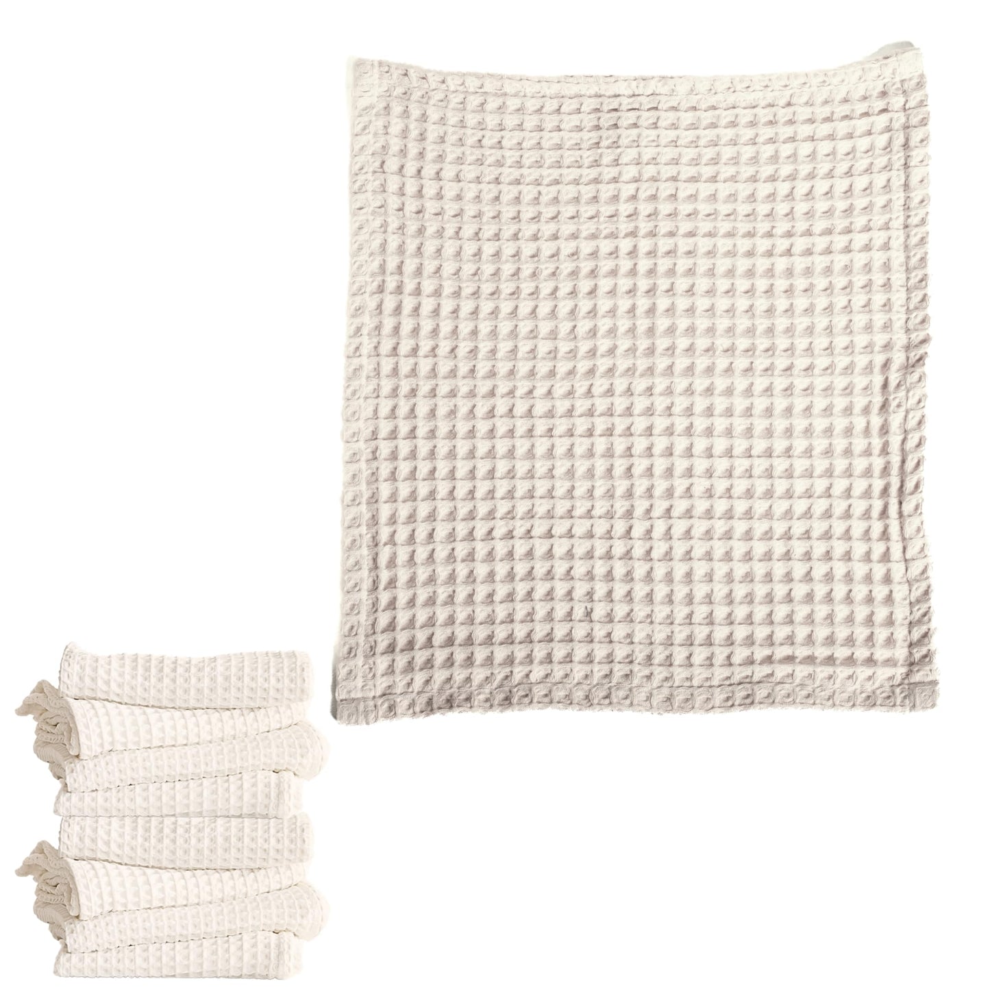 Viva Maison Premium 100% Turkish Cotton Wash Cloths & Face Towels Pack of 8, Luxury Turkish Waffle Washcloth Ideal for Bath, Makeup, Kitchen (Dark Red, Set of 8 Washcloths)