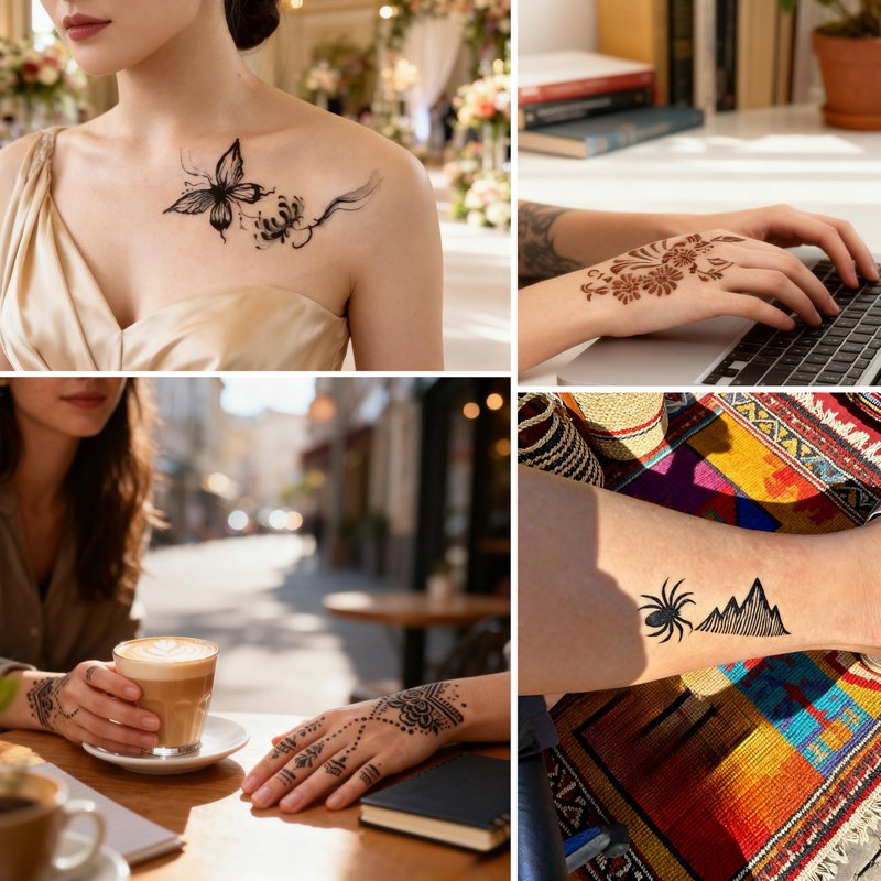 191 Pcs Temporary Tattoo Stencils Kit with 6 Tattoo Cones (2 Black, 2 Brown, 2 Dark Red), White Tattoo Outline Pen, Cotton Swabs & Towel | Perfect for Adults, Teens, Beginners, Family Fun & Parties
