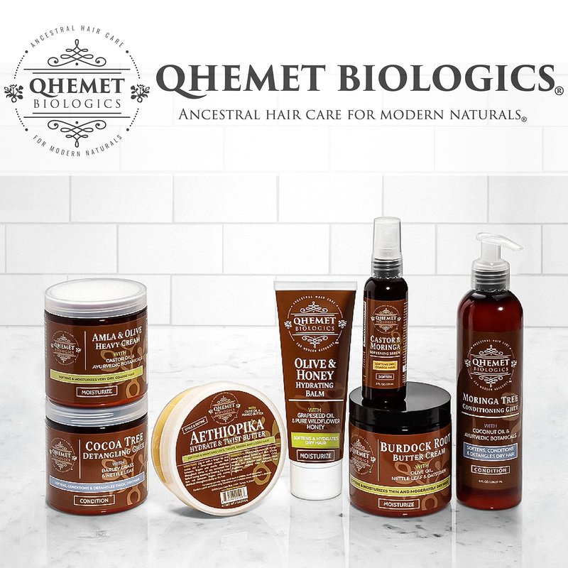 Qhemet Biologics Coconut & Green Tea Softening Serum - Lightweight Hair Serum to Soften, Smooth & Revitalize Dry Hair - Adds Slip and Shine to Thin, Fine, Low Porosity Strands (2 oz)